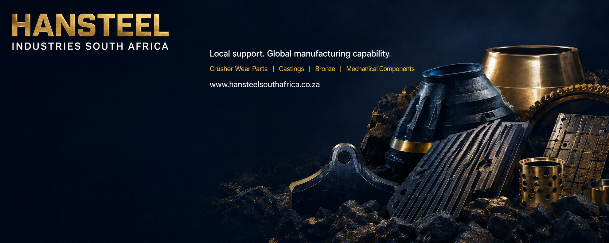 Hansteel Industries South Africa crusher wear parts, castings, bronze and mechanical components